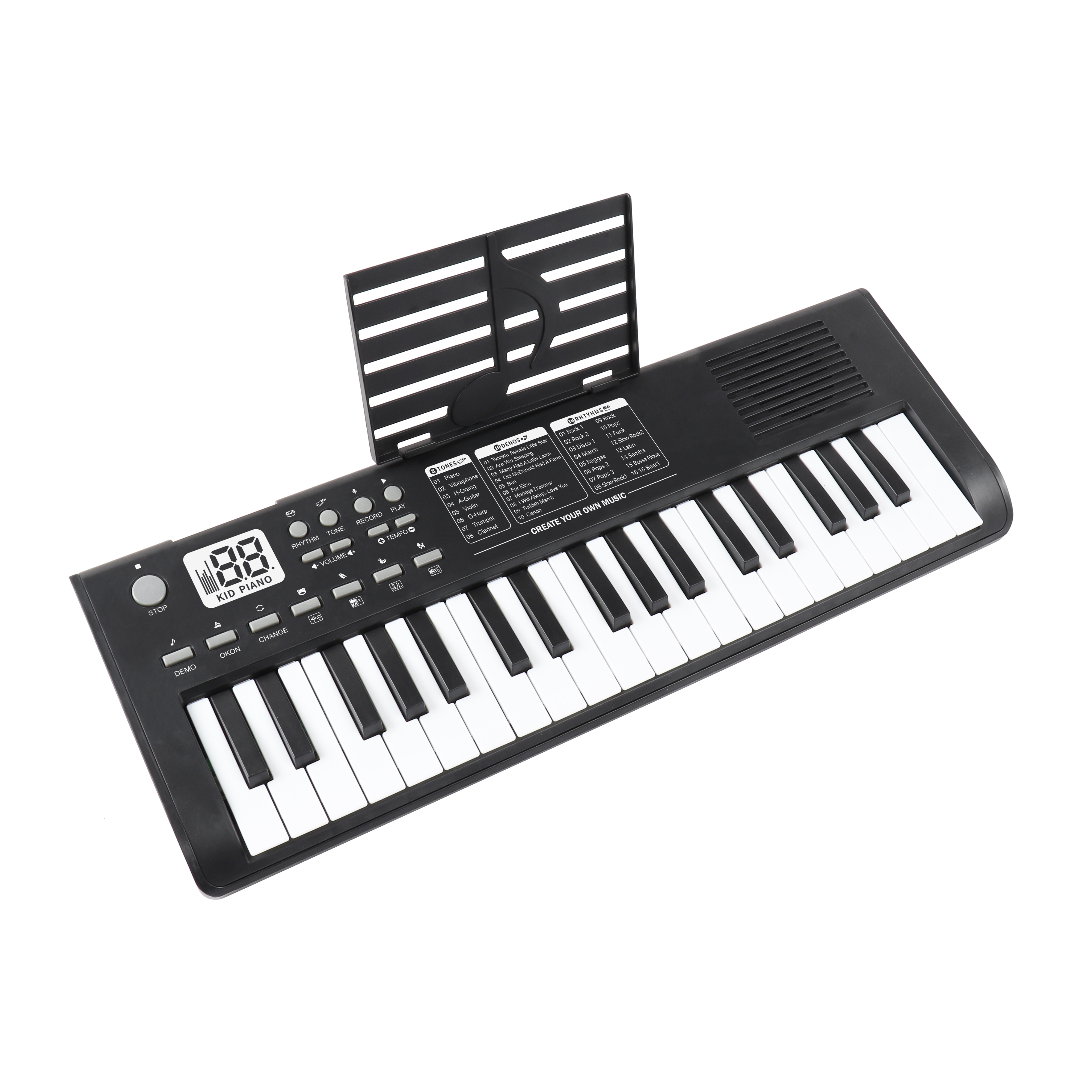 High Quality 37 Keys Digital Mini Piano Keyboard Electronic Organ Portable Toy Piano with Microphone for Kids Certified Toy