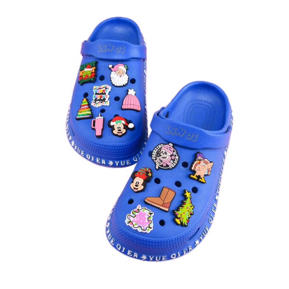 Wholesale Pink Grinch Clog Charm Christmas New year Shoe Charms for Kids Shoes Decoration Custom Clog Charms Shoe Accessories