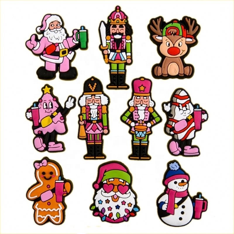 Pink Grinch Christmas Clog charms Character Santa Claus nightmare before christmas Clog charms grinch shoe charms