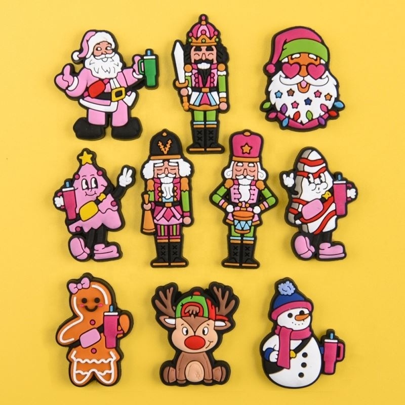 Pink Grinch Christmas Clog charms Character Santa Claus nightmare before christmas Clog charms grinch shoe charms