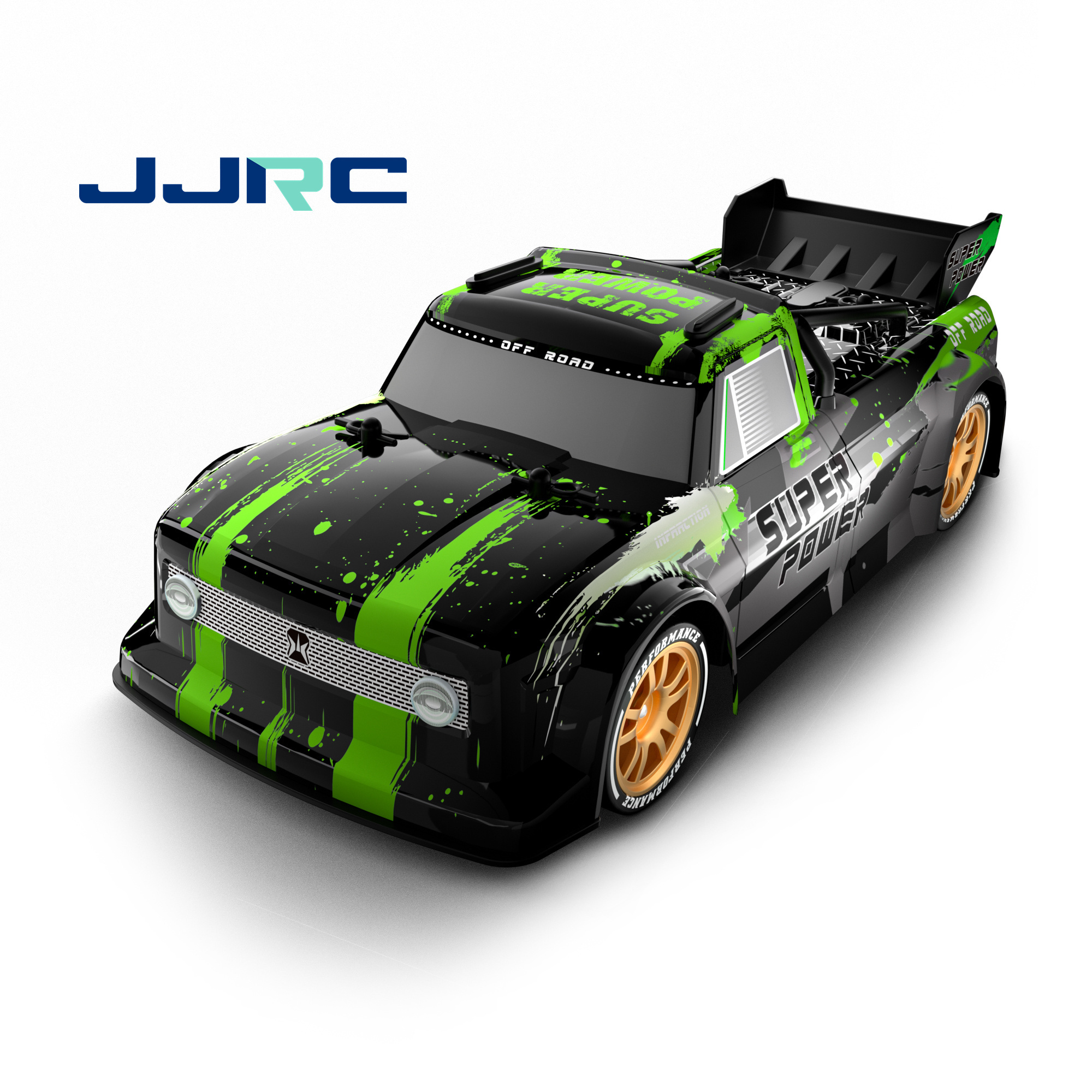 JJRC Q123 2.4G short card LED light spray 360 degree high speed drift 7.4V battery 4WD racing car remote control toy car