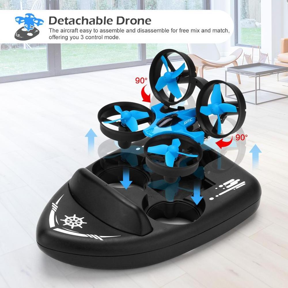 JJRC H36F RC Mini Drone Altitude Hold Headless Mode 3 in 1 Sea land Air flight 2.4G 6-Axis Quadcopter Boat RC Drone For Kid