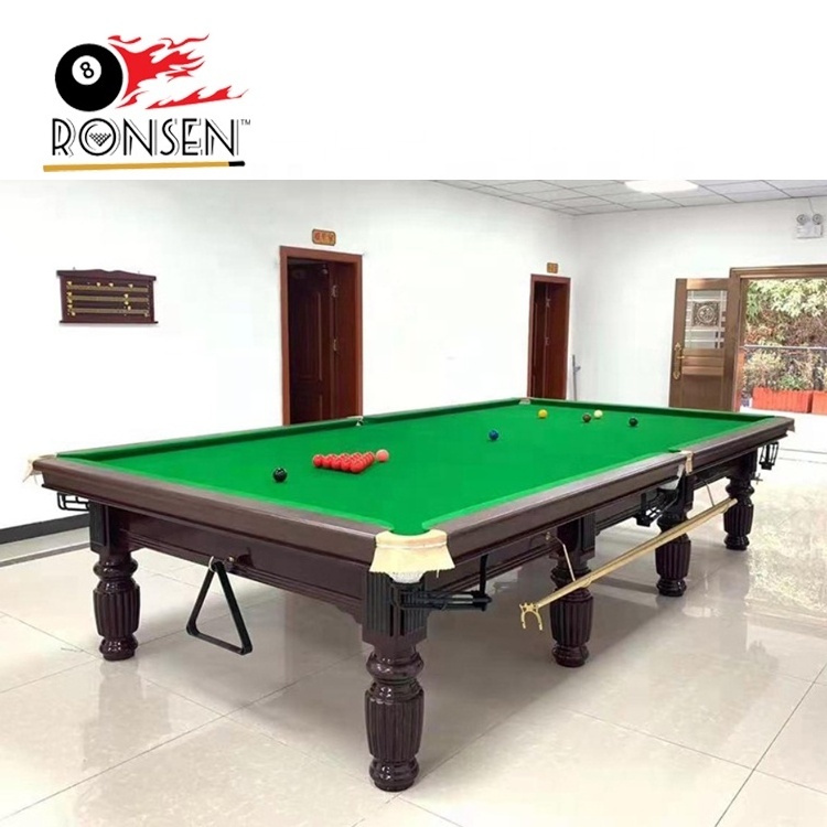 Cheap Price Standard Full Size New Design 12ft Slates Top and Solid Oakd Wood Snooker Table with 6811 Cloth and Steel Cushion