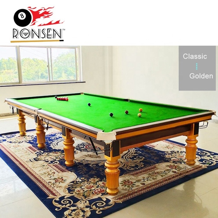 Cheap Price Standard Full Size New Design 12ft Slates Top and Solid Oakd Wood Snooker Table with 6811 Cloth and Steel Cushion