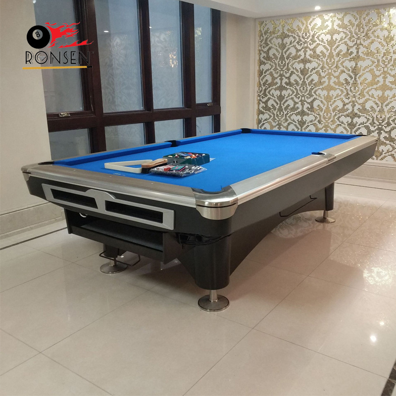 China Famous Ronsen Brand American Standard Size club Pool Tables with quality billiards accessories for sale