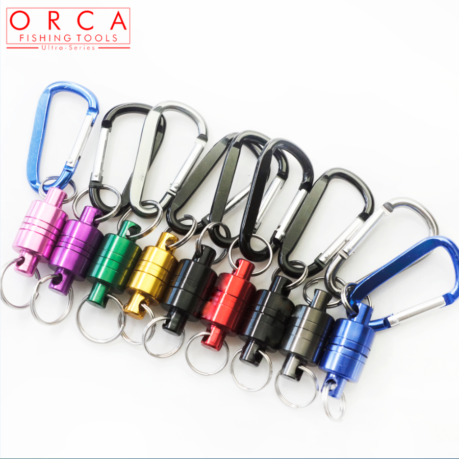 Super strength magnetic release Lanyard, with Coil Carabiner Clip,Load-bearing 3.7 kg, for fly fishing,tools