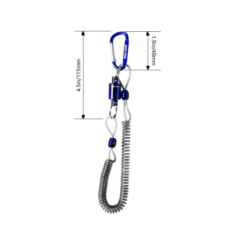 Heavy Duty Multicolor Fishing Strongest Magnetic Net Release Magnet Clip Holder Retractor with Coiled Lanyard