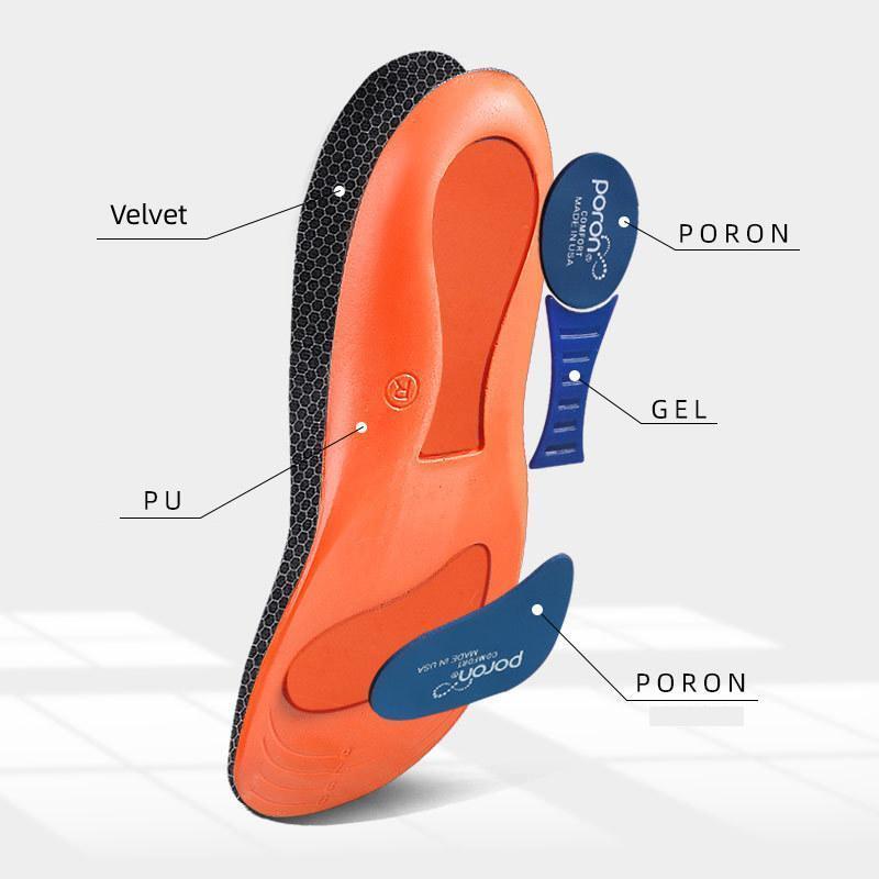 Sports shock absorption flat foot high arch support pain relief orthopedic insole PORON arch insole