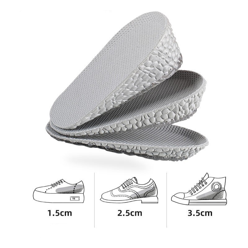 GEL insole for  height increase half cushion non tiring foot soft sole  shock absorption inner heel pad