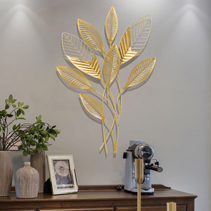 Light Luxury Gold Metal Wall Hanging Decorative Ginkgo Leaf Wall Hanging Decor For Living Room