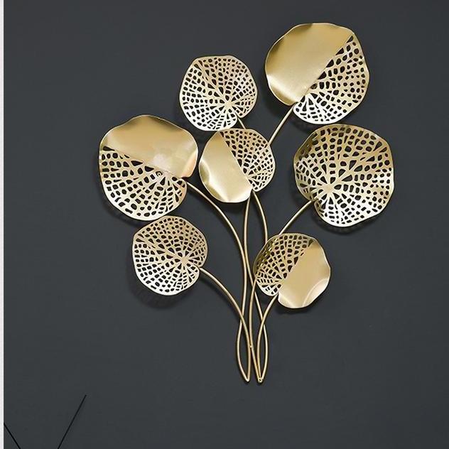 Light Luxury Gold Metal Wall Hanging Decorative Ginkgo Leaf Wall Hanging Decor For Living Room