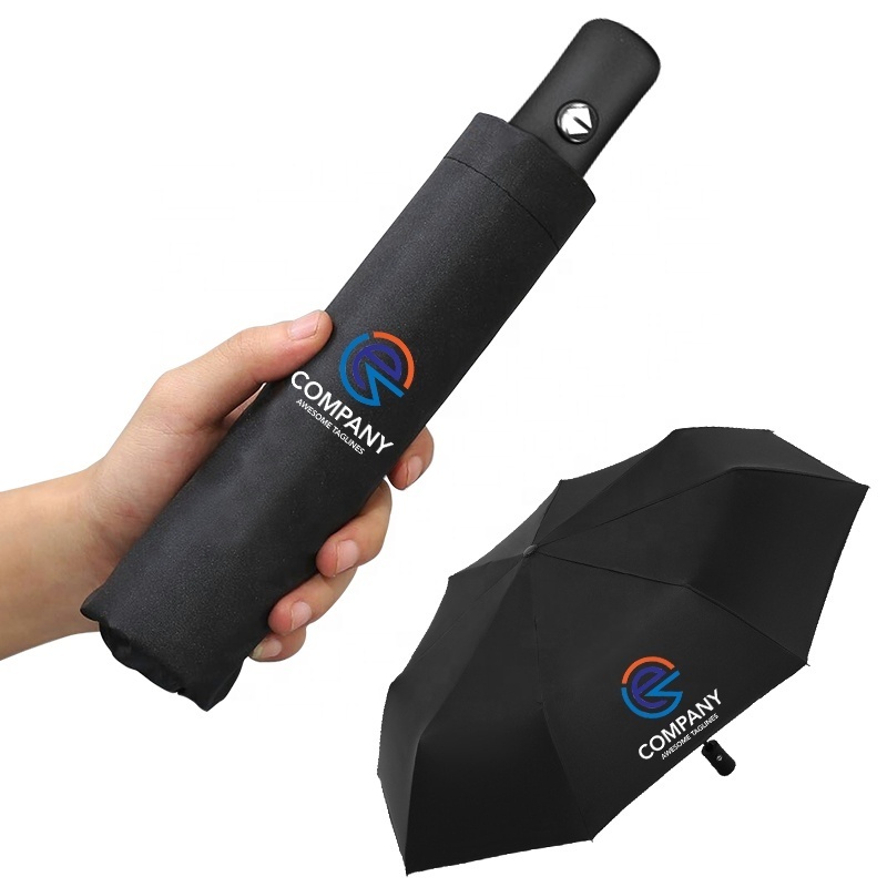 Custom Logo UV Umbrella Protection Sun Inverted Compact Windproof Umbrella for Rain 21 Inch 8 ribs Automatic Umbrella