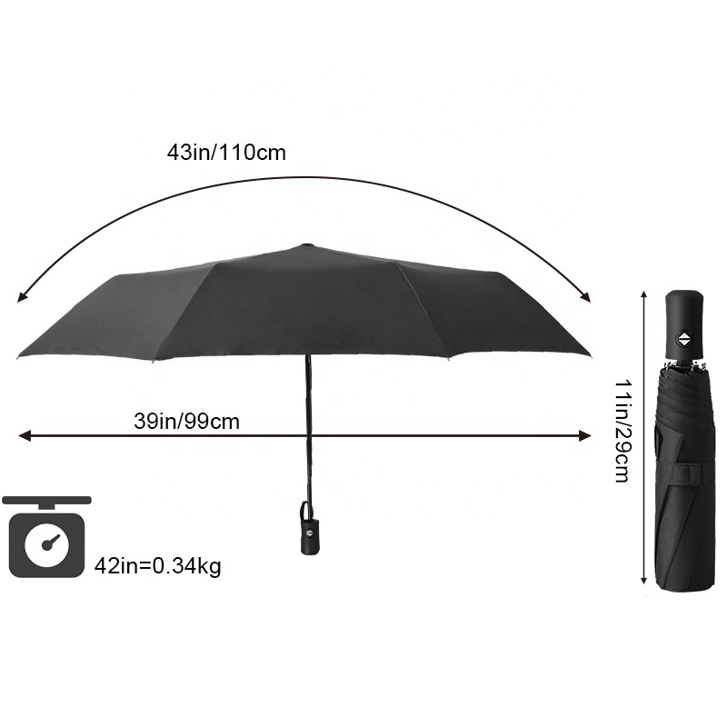 Custom Logo Travel Umbrella Windproof Auto Open Close Folding Compact 8 Ribs Backpack Car travel Essentials Purse Umbrellas