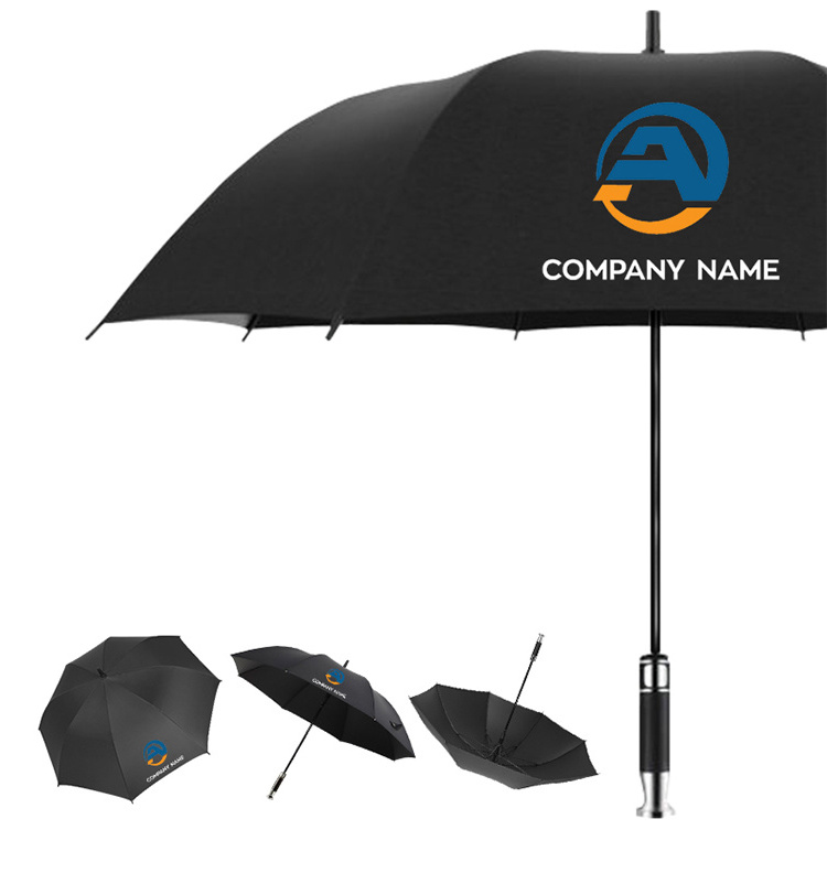 High quality Sunny Umbrella Long Handle Straight Umbrella Men and Women Black Large Umbrella Custom Logo