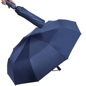 Wholesale folding umbrella 10 ribs Strong waterproof automatic umbrella big