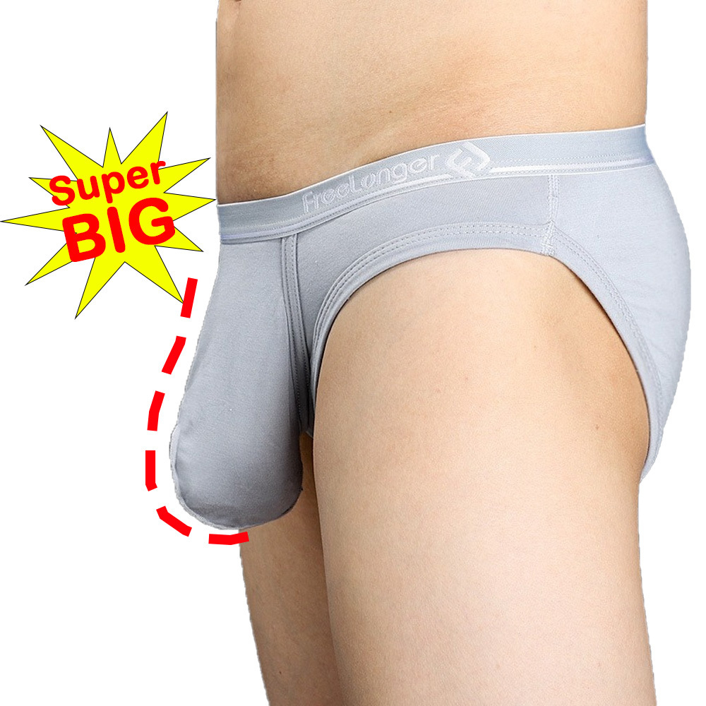 Man Ultra-Low Briefs with Super Big Penis Pouch Modal Elastic Sexy Lingerie for Long Cock Gay Special Plus U-convex Boxer Erotic