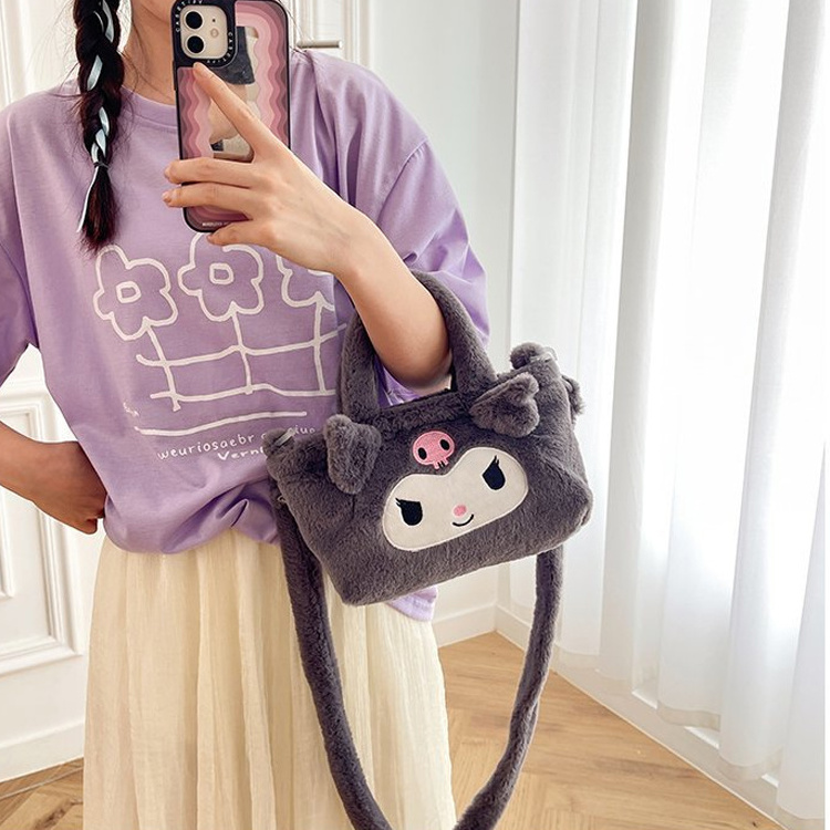 HL Kawaii Sanrios Plush Bag Kuromis My Melodies Cinnamorolls Anime Handbags Cute Hello KT Kitties Stuffed Backpack