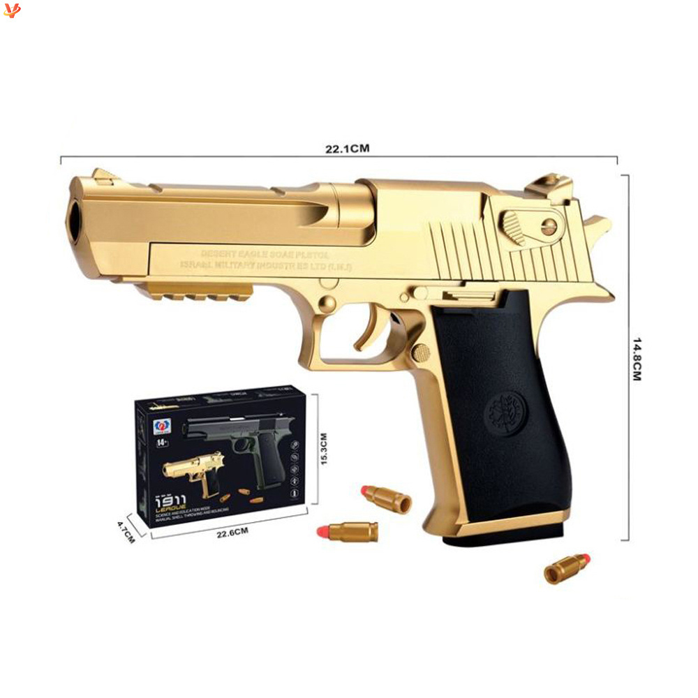 The best seller list hot style desert eagle pistol toys short gun shell launch gun shell throwing soft bullet toy gun