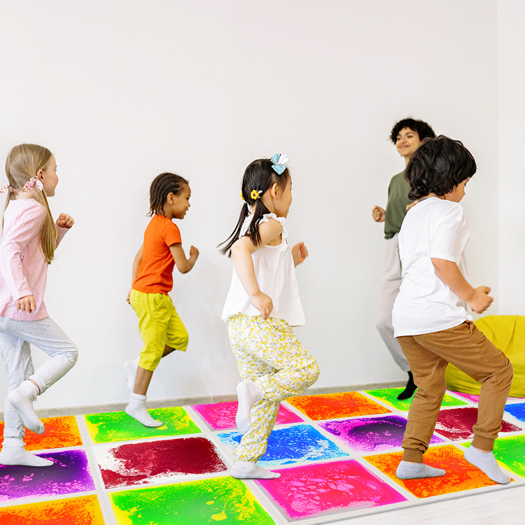 Liquid Sensory Floor Tiles Decorative Tiles Liquid Crystal Liquid Decorative Tiles  Rubber Children Autism Kids CPC