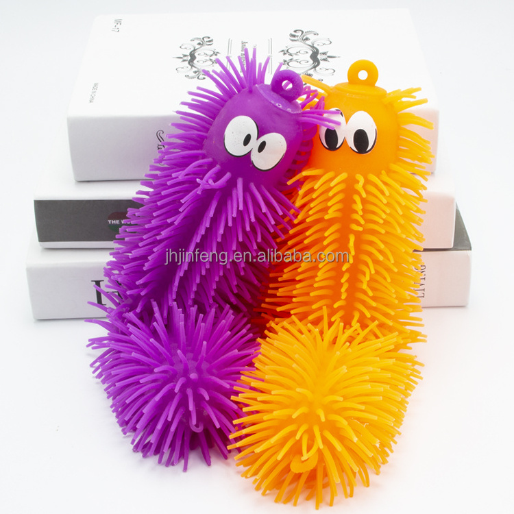 Wholesale 13'' Anti Stress TPR Stretchy LED Flashing kids soft toy expandable puffer ball