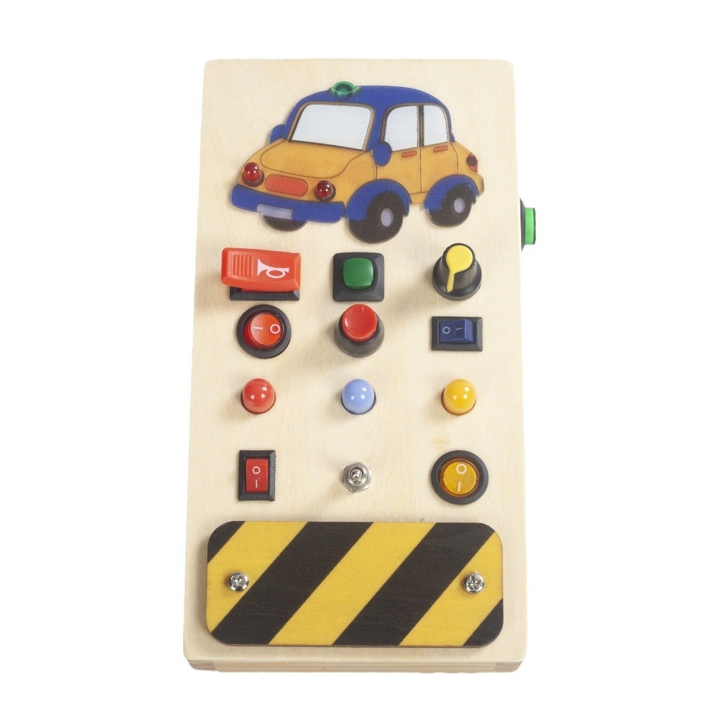 Montessori  Electronic Busy Board Activity Board with Switch Box Kids Interactive Sensory Spaceship Control Panel