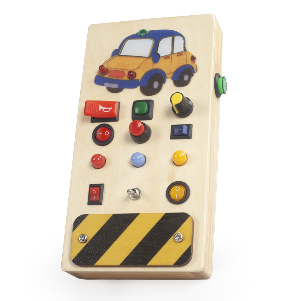 Montessori  Electronic Busy Board Activity Board with Switch Box Kids Interactive Sensory Spaceship Control Panel