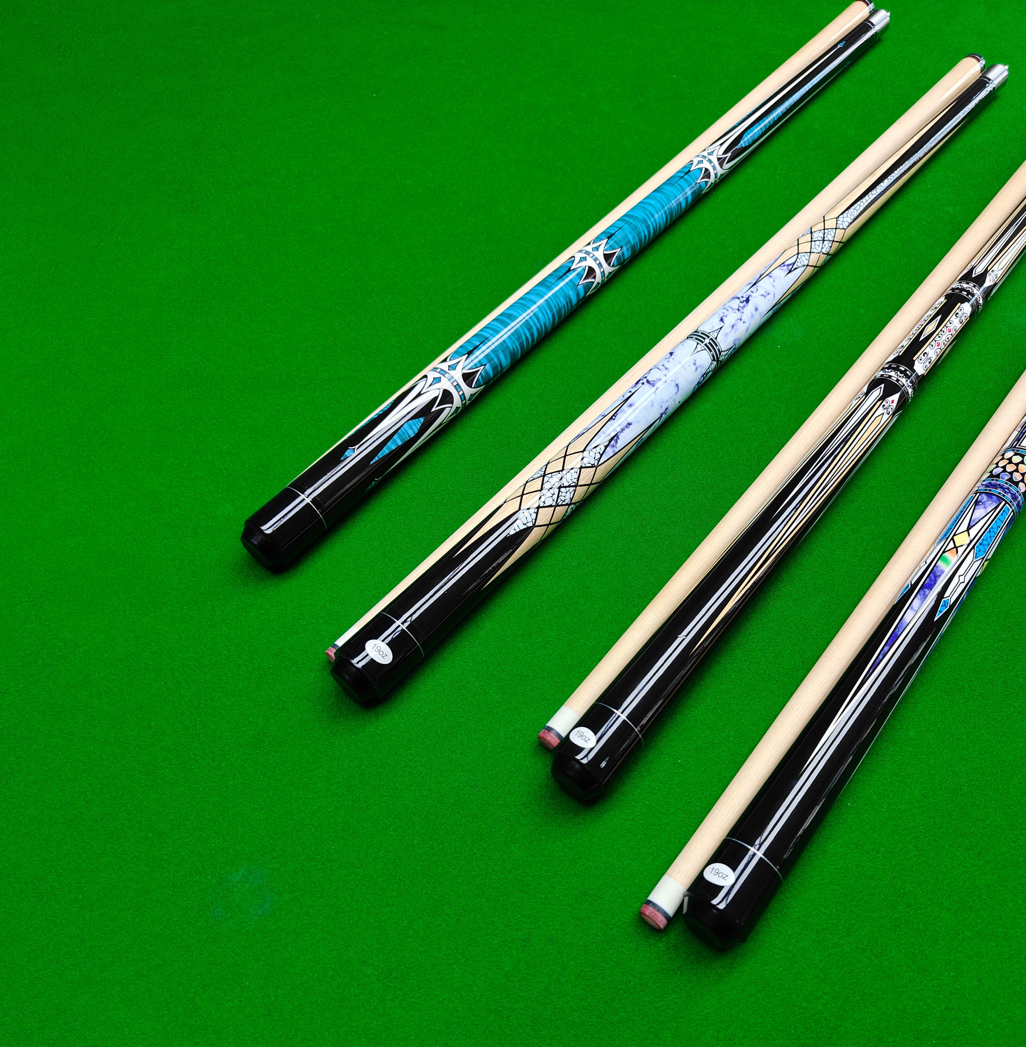 Factory WholeSale AmericanStyle Pool Cue Shaft 13mm Colorful Diamond HighQuality Maple Wood Billiards Cue 57'' Snooker Cue Stick