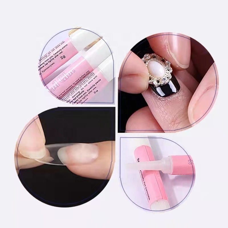 Professional Private Label Acrylic Beauty 2g Mini Glue Rhinestones Glue Nail art False Nail Tips Glue