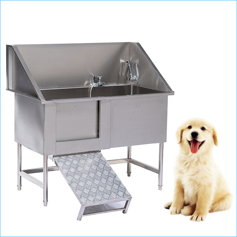 Stainless steel pet bathtub dog  washing station grooming bath