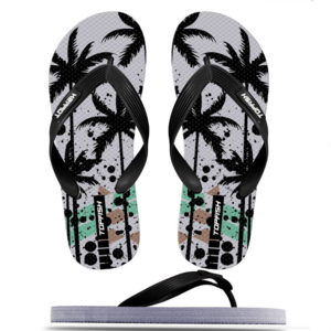 Palm Tree Print Flipflop Custom Logo EVA PE Flipflops Slippers for Man Wholesale Flipflops