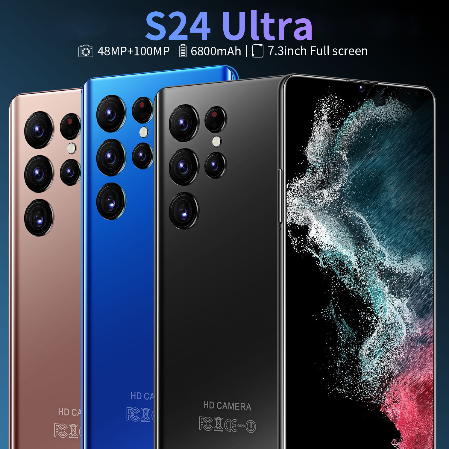 Hot Selling S24 Ultra original 7.3 Inch 16GB+1TB 48MP+100MP SmartPhone Cell Mobile Phone Gaming Android 13 Smartphone 5G Phone