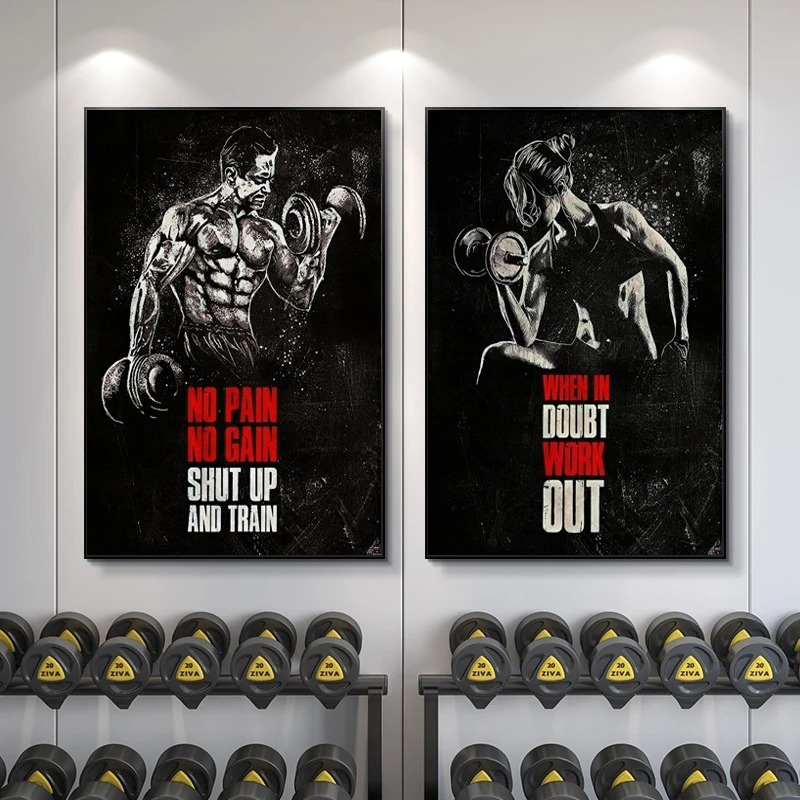 Inspirational Muscle Fitness Quotes for Bodybuilding Gym Fitness Wall Art Canvas Painting Poster Home and Office Decor