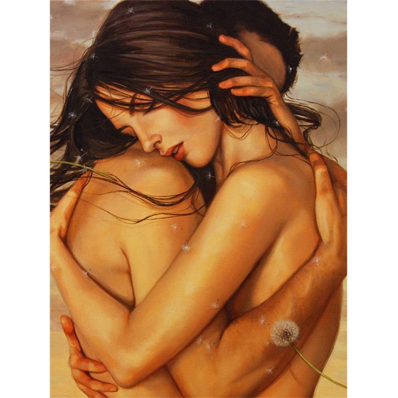 Sexy woman Nude art Canvas Painting Woman Crystal porcelain painting Nude art poster Print wall picture Office home decoration