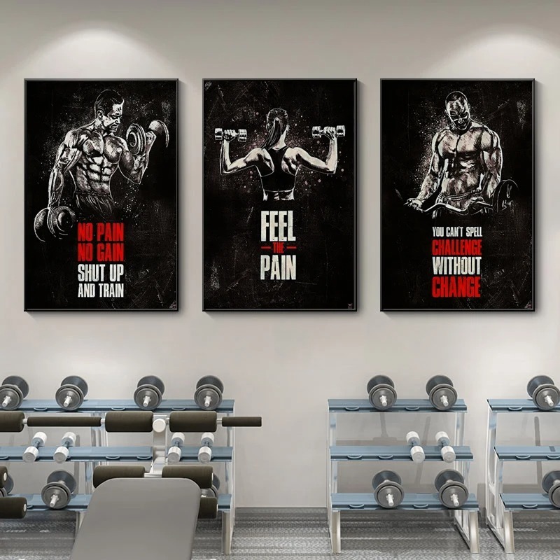 Inspirational Muscle Fitness Quotes for Bodybuilding Gym Fitness Wall Art Canvas Painting Poster Home and Office Decor