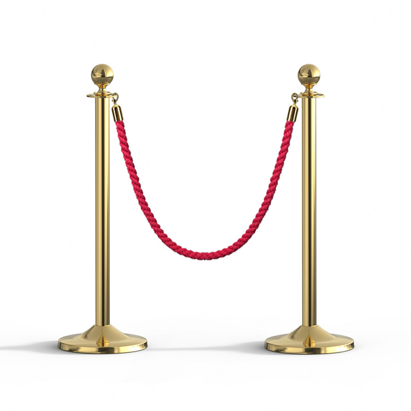 Joint ball stanchion Red Carpet Steel VIP Queue Barrier Post Full Set Crowd Control Gold Pole and Velvet Rope Stanchions