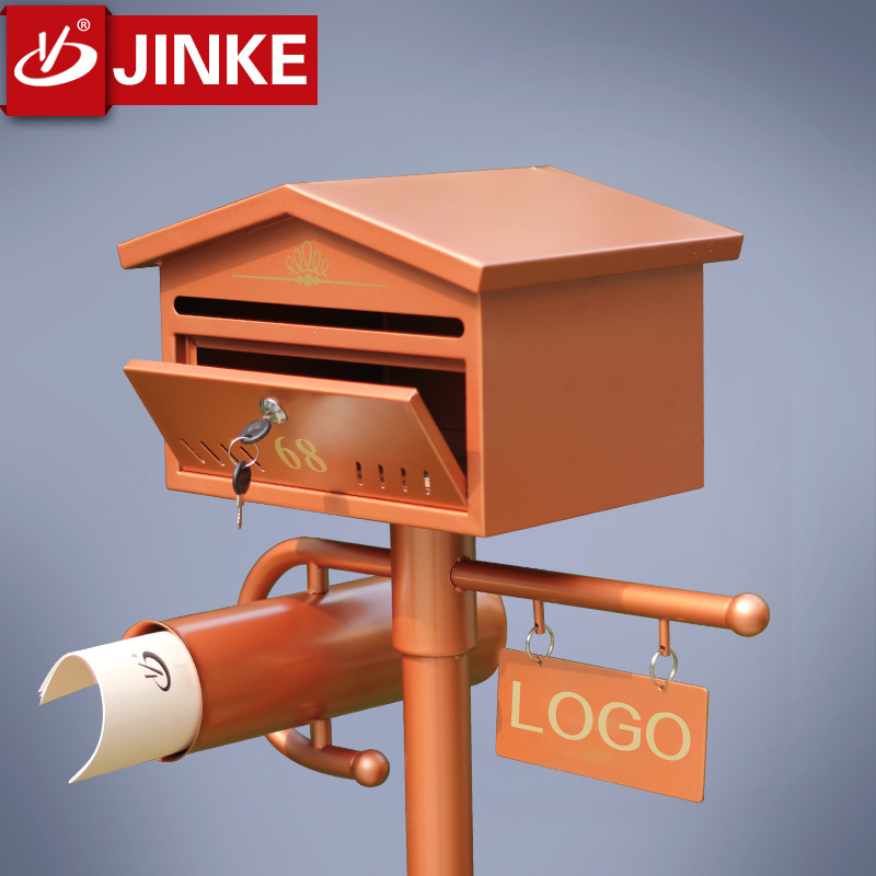 Post Box,New Design Outdoor Free Standing Waterproof Wrought Iron Mail Box