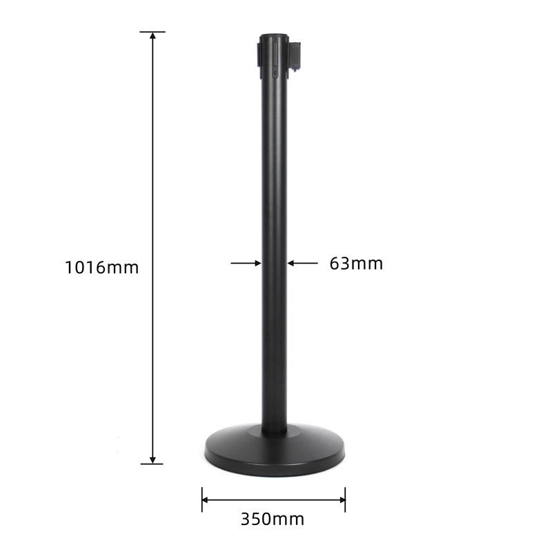 Wholesale High Quality Black Queue Line Divider Pole Tape Queue Barrier Crowd Control Retractable Belt Post Stanchions for Sale