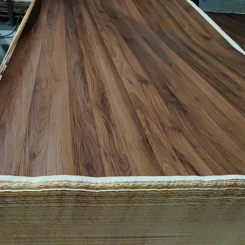 Decorative synchronous laminated melamine faced recon engineered veneer