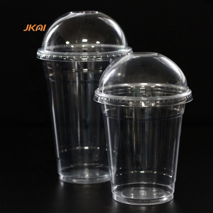 wholesale coffee disposable cups boba plastic dessert milkshake take away16 oz bubble tea plastic cups with lids