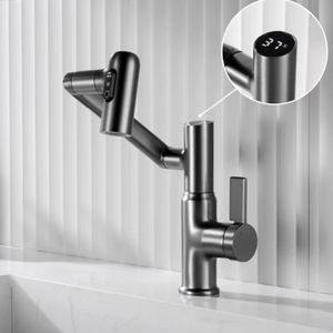 1080 rotating splash filter robotic arm faucet 360 degree swivel extendable 3 way multifunctional digital display faucet