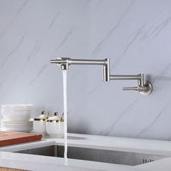 Modern flexible kitchen faucet mixer tap folding kitchen sink faucet brass brushed nickel wall mounted pot filler faucet