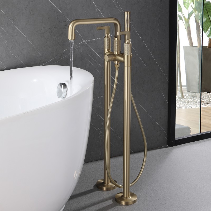 Freestanding bathtub faucet antique dual handle bath shower faucet tap copper hotel bathroom bathtub faucet