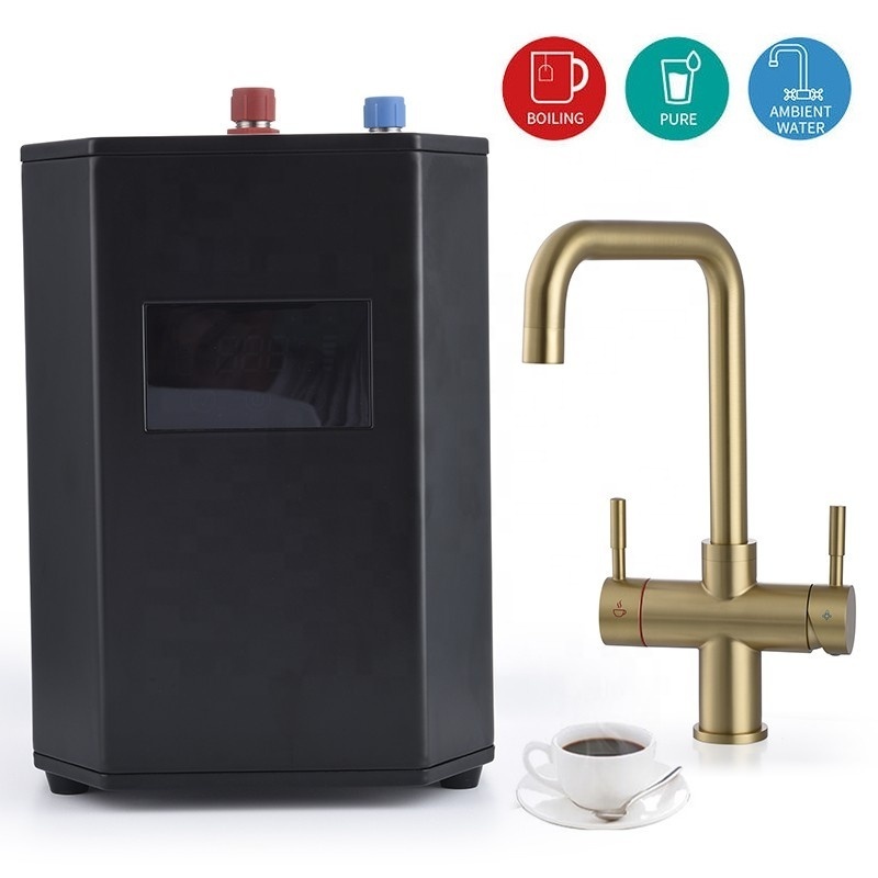 3 4 5 in 1 instant boiling and chilled water tap kitchen filter faucet stainless steel brushed gold sparkling boiling water tap