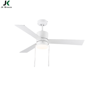 JK ZS-48-20050WH 48'' Indoor And Outdoor White 3-Blade Ceiling Fan With 3 Color Dimming Led Light Kit