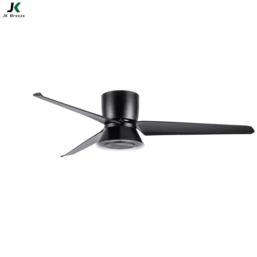 JK ZS-52-23019BK Modern 52 Inch 3 ABS Blades Copper Motor Led Ceiling Fan With Light And Remote Control