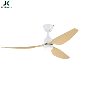 JK ZS-50-23050WH-OAK 52 Inches Hot Sale Simple Remote Control Office 6 Speed 3 Blades White Home Balcony ABS Ceiling Fan