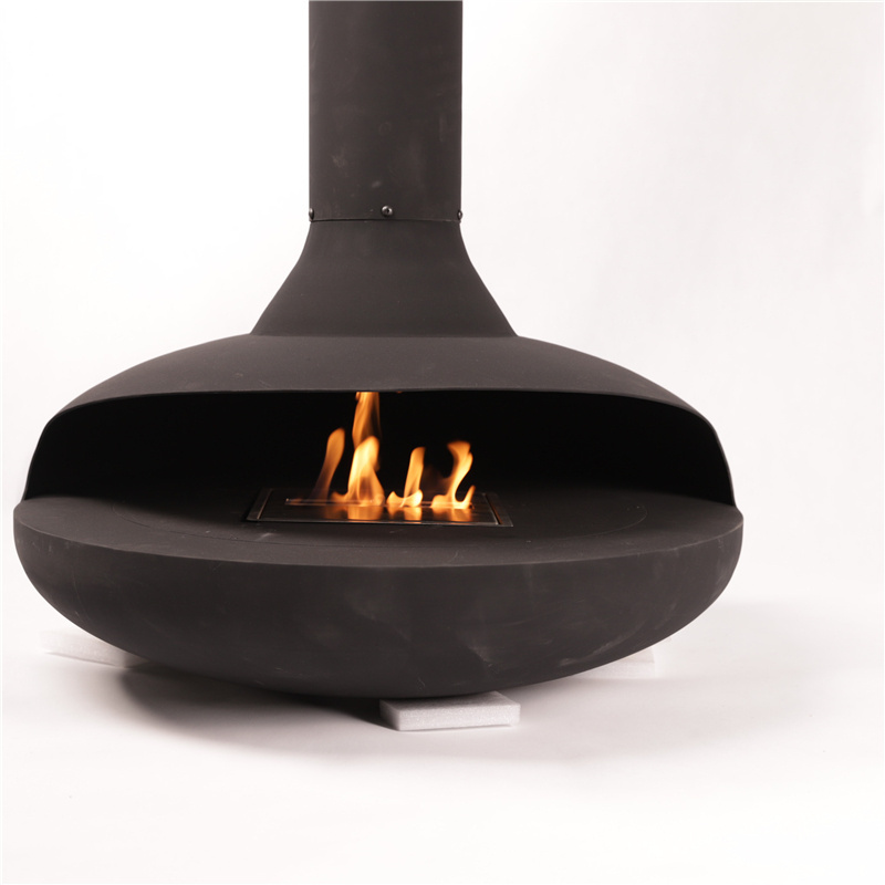 chimenea modern indoor suspended fire ethanol fireplace ceiling