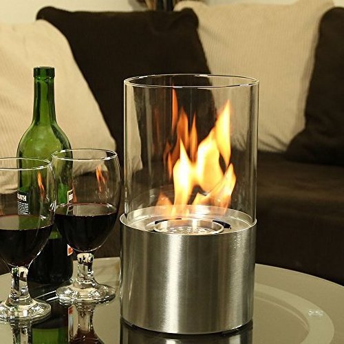 desktop metal surround round fire pit tabletop indoor glass table outdoor mini tabletop ethanol bioethanol fireplace