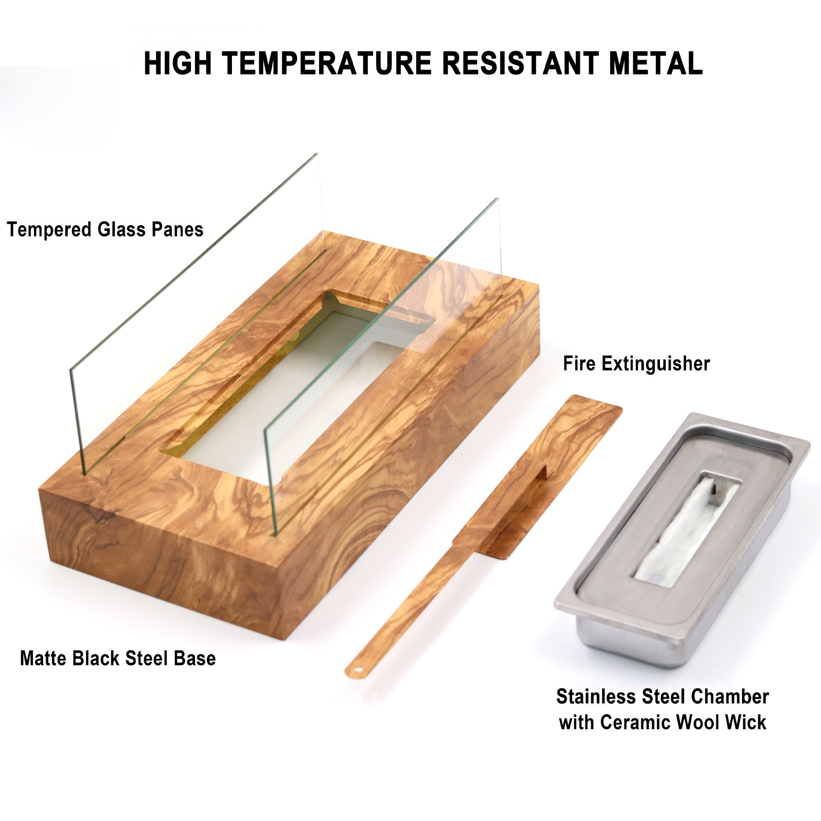 Table Top Ethanol Fireplace Indoor Outdoor Fire Pit Portable Fire Bowl Firepot Tabletop Bioethanol Fireplace Living Room Modern