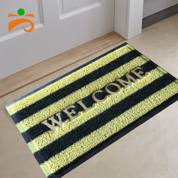 No smell thick design plastic spaghetti PVC coil mat door mat